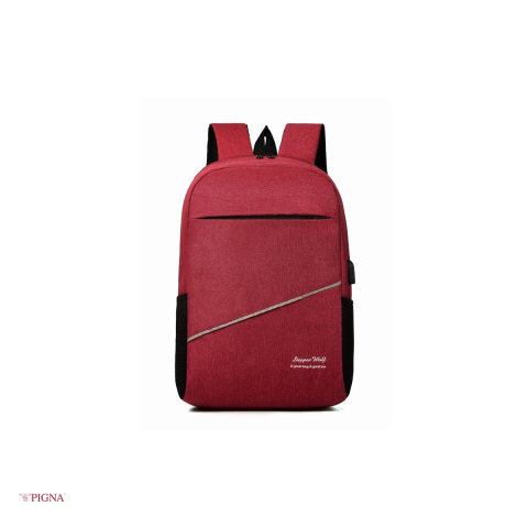 Ghiozdan Pigna Simply, pentru scoala generala, USB 2 fermoare, rosu, 43x28x16 cm [3]