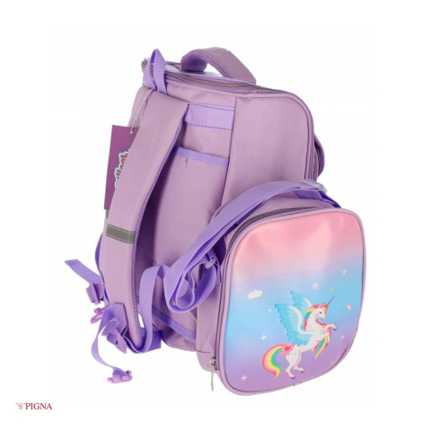 Ghiozdan Pigna Unicorn, pentru prescolari, +penar +lunch box, mov, 36x30x20 cm [4]