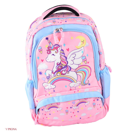 Ghiozdane si rucsacuri scolare - Ghiozdan Pigna Unicorn, pentru scoala generala, I-IV sf pal, roz, 29x13 cm
