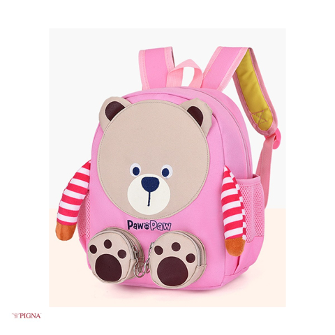 Ghiozdan Pigna Ursulet, pentru prescolari, sf roz fermoar, albastru, 30x22x10 cm [3]