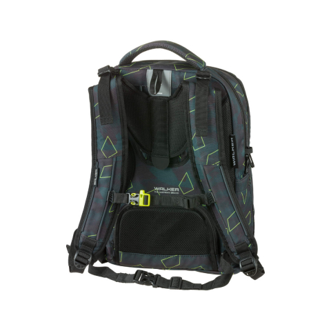 Ghiozdan scolar pentru adolescenti, Campus Evo 2.0 Green Polygon, produs Walker by Schneiders, 32 x 45 x 20 cm, verde [1]