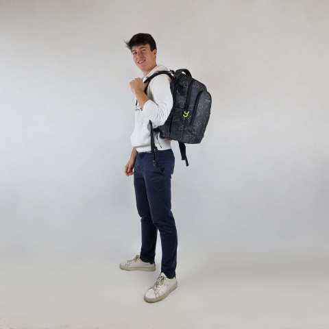 Ghiozdan scolar pentru adolescenti, Campus Evo 2.0 Green Polygon, produs Walker by Schneiders, 32 x 45 x 20 cm, verde [2]