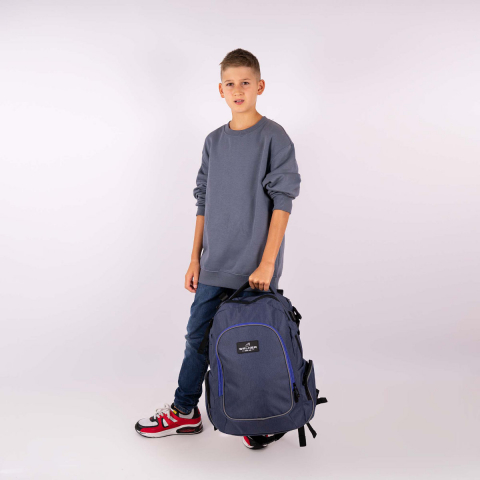 Ghiozdan scolar pentru adolescenti, Campus Evo Blue Ivy Blue, produs Walker by Schneiders, 32 x 46 x 21 cm, albastru [3]