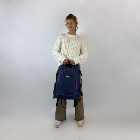 Ghiozdan scolar pentru adolescenti, Campus Evo Blue Ivy Pink, produs Walker by Schneiders, 32 x 46 x 21 cm, albastru-roz [3]