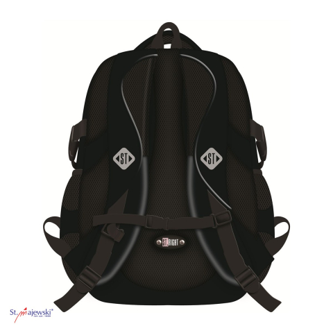 Ghiozdan St.Majewski St.Right BP-01 Be Capy pentru clasele V-VIII, 43x32x21 cm, 23 l, negru [3]