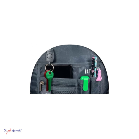 Ghiozdan St.Majewski St.Right BP-01 Flower Mood pentru clasele V-VIII, 43x32x21 cm, 23 l, negru multicolor [4]