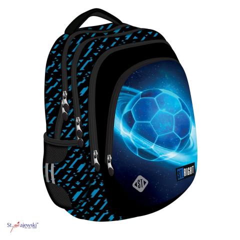 Bagaje si Accesorii - Ghiozdan St.Majewski St.Right BP-06 Cosmic Soccer pentru clasele V-VIII, 42x31x22 cm, 23 l, negru-albastru