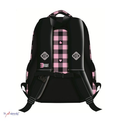 Ghiozdan St.Majewski St.Right BP-26 Pink Checkered pentru clasa 0, 39x27x17 cm, 20 l [3]