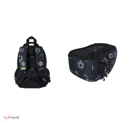 Ghiozdan St.Majewski St.Right BP-26 Pixel Soccer pentru clasa 0, 39x27x17 cm, 20 l [3]