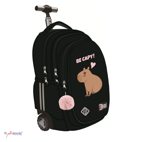 Bagaje si Accesorii - Ghiozdan troller St.Majewski St.Right TB-01 Be Capy, 44x32x25 cm, 26 l, negru