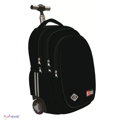 Bagaje si Accesorii - Ghiozdan troller St.Majewski St.Right TB-01 St.Black, 44x32x25 cm, 26 l, negru