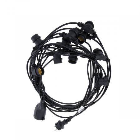 Iluminare exterior - Ghirlanda luminoasa, Forever 86307, lungime 12 m, 10 soclu E27, IP65, extensibila