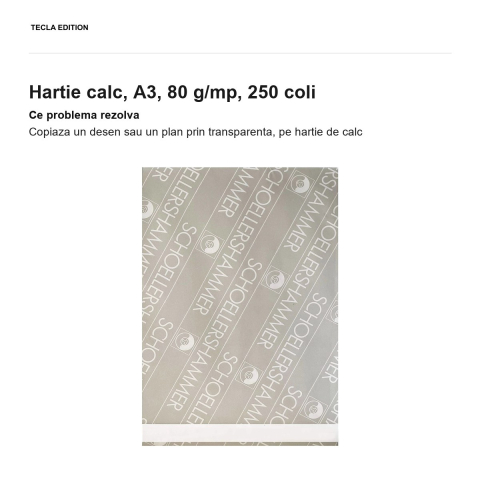 Hartie calc, A3, 80 g/mp, 250 coli [1]