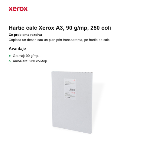 Hartie calc Xerox A3, 90 g/mp, 250 coli [1]