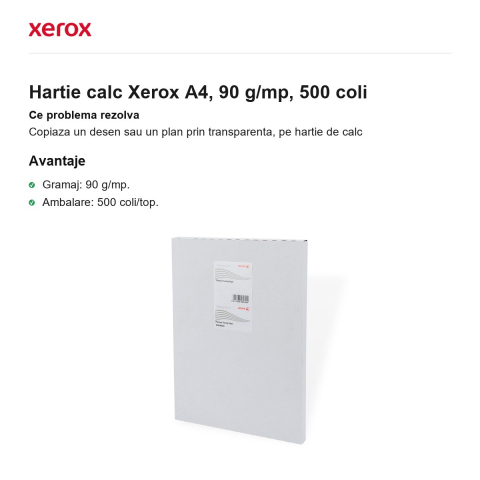 Hartie calc Xerox A4, 90 g/mp, 500 coli [1]