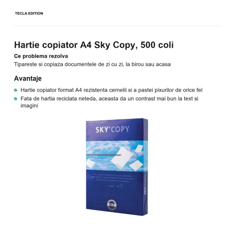 Hartie copiator A4 Sky Copy, 500 coli [1]