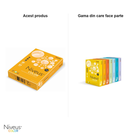 Hartie copiator color Niveus AG10 A4, portocaliu gold trend, 80 g/mp, 500 coli [4]
