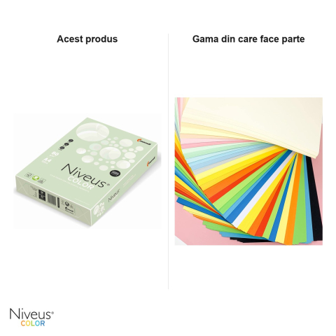 Hartie copiator color Niveus GN27 A4, verde pal, 80 g/mp, 500 coli [5]