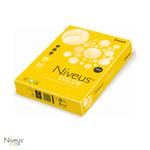 Hartie copiator - Hartie copiator color Niveus IG50 A4, galben mustar intens, 80 g/mp, 500 coli