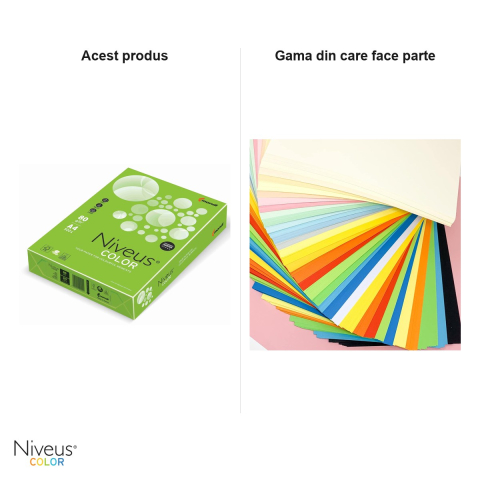 Hartie copiator color Niveus MA42 A4, verde intens, 80 g/mp, 500 coli [5]