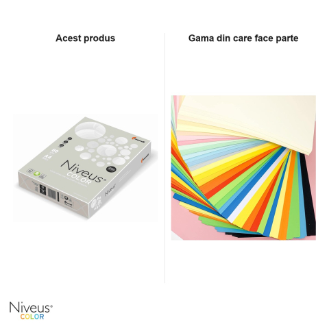 Hartie copiator color Niveus OG52 A4, gri scoica pal, 80 g/mp, 500 coli [5]