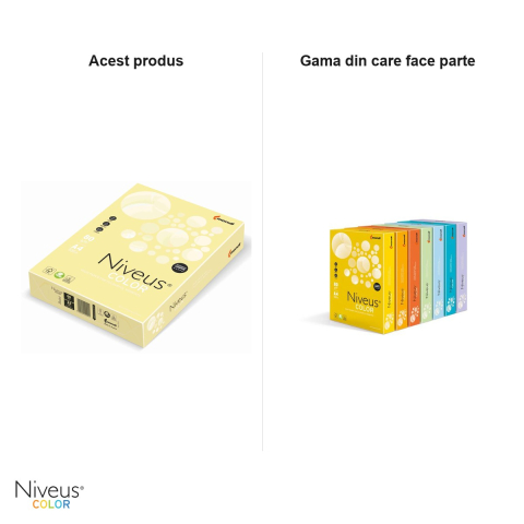 Hartie copiator color Niveus YE23 A4, galben pal, 80 g/mp, 500 coli [4]
