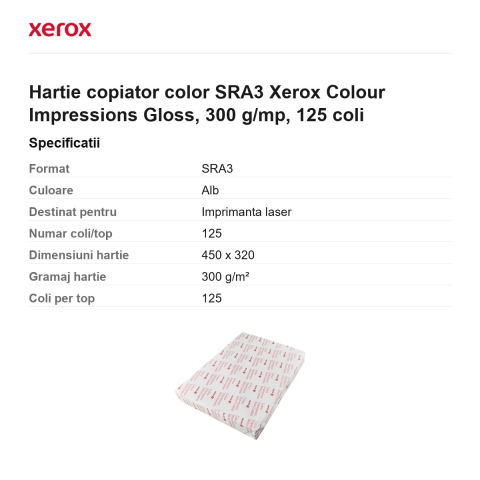 Hartie copiator color SRA3 Xerox Colour Impressions Gloss, 300 g/mp, 125 coli [2]