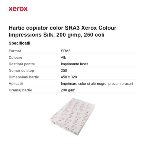 Hartie copiator color SRA3 Xerox Colour Impressions Silk, 200 g/mp, 250 coli [2]
