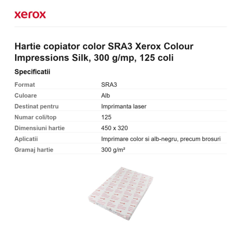 Hartie copiator color SRA3 Xerox Colour Impressions Silk, 300 g/mp, 125 coli [2]
