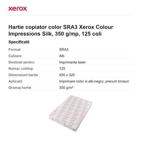 Hartie copiator color SRA3 Xerox Colour Impressions Silk, 350 g/mp, 125 coli [2]