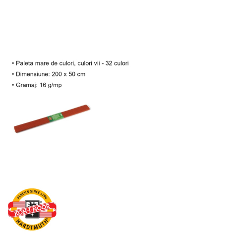 Hartie creponata caramizie Koh-I-Noor, 200 x 50 cm, pentru decoratiuni si activitati craft [2]