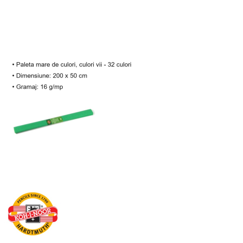 Hartie creponata verde inchis Koh-I-Noor, 200 x 50 cm, pentru decoratiuni si activitati craft [2]