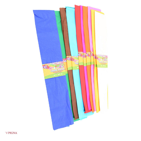 Handmade Creativ si Hobby - Hartie lucru manual Pigna Colour Kids, 60 g/mp, creponata 10 culori/set, 54x100 cm