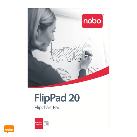 Hartie pentru flipchart Nobo, velina, 60 g/mp, 20 de file, 65x95.5 cm [3]