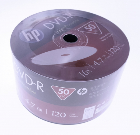 DVD-R printabil - DVD-R, 4.7Gb, 16X , Printabile , HP, set 50 buc- HPP1650-