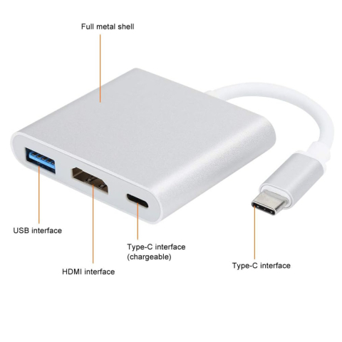Hub Media USB-C cu HDMI 4K, USB 3.2 si PD 100W - Solutie Compacta pentru Laptop, Monitor si Incarcare Rapida [1]