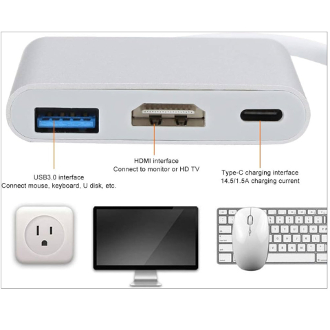 Hub Media USB-C cu HDMI 4K, USB 3.2 si PD 100W - Solutie Compacta pentru Laptop, Monitor si Incarcare Rapida [3]