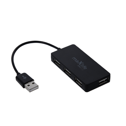 Hub USB 2.0 Maxlife cu 4 Porturi si Cablu Extensie 1.5m, pentru Home Office, Laptop si Desktop, Solutie Extindere Porturi [1]