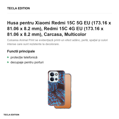 Husa Animal Print Chameleon pentru Xiaomi Redmi 15C 5G EU, Redmi 15C 4G EU, Carcasa, Multicolor [1]