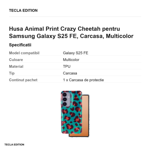Husa Animal Print Crazy Cheetah pentru Samsung Galaxy S25 FE, Carcasa, Multicolor [2]