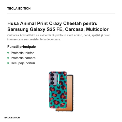 Husa Animal Print Crazy Cheetah pentru Samsung Galaxy S25 FE, Carcasa, Multicolor [1]
