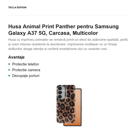 Husa Animal Print Panther pentru Samsung Galaxy A37 5G, Carcasa, Multicolor [1]