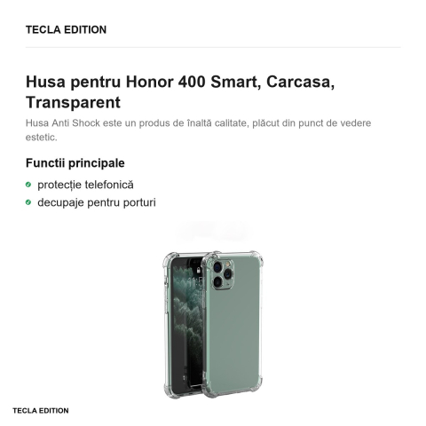 Husa Anti Shock 1,5 mm pentru Honor 400 Smart, Carcasa, Transparent [1]