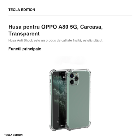 Husa Anti Shock 1,5 mm pentru OPPO A80 5G, Carcasa, Transparent [1]