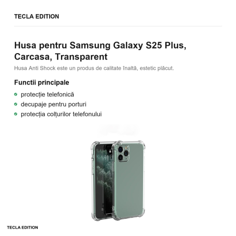 Husa Anti Shock 1 5 mm pentru Samsung Galaxy S25 Plus, Carcasa, Transparent [1]