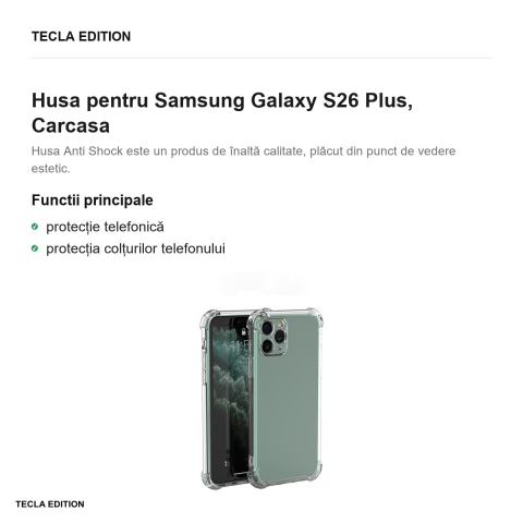 Husa Anti Shock 1 5 mm pentru Samsung Galaxy S26 Plus, Carcasa, Transparent [1]