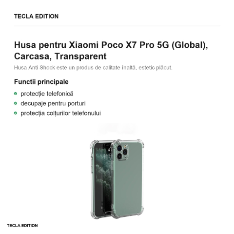 Husa Anti Shock 1,5 mm pentru Xiaomi Poco X7 Pro 5G (Global), Carcasa, Transparent [1]