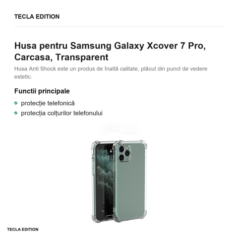 Husa Anti Shock 1 5 mm Xcover pentru Samsung Galaxy Xcover 7 Pro, Carcasa, Transparent [1]