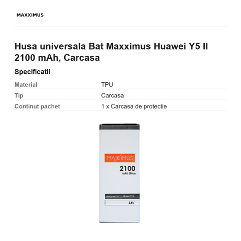 Baterie Maxximus pentru Huawei Y5 II, 2100 mAh, HB4342A1RBC [2]