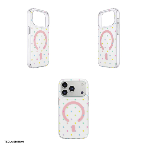 Husa Bubble Dots Mag pentru Apple iPhone 14 Pro, Carcasa magnetica, Alb [3]